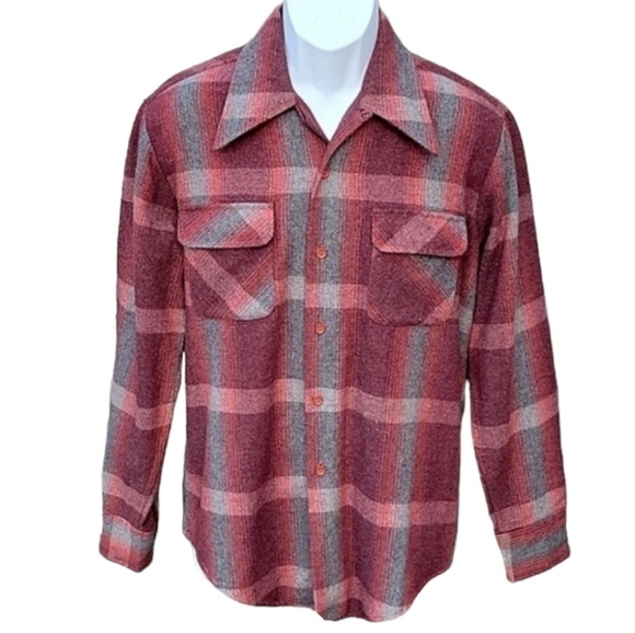 Men's RARE Vintage Wool Blend Flannel Button Down Shirt - Picture 1 of 17